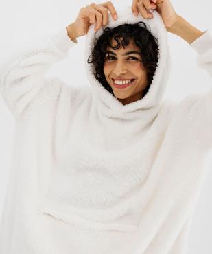 Cape hoodie et coussin 2-en-1 en maille peluche femme vue2 - GEMO(HOMWR FEM) - GEMO