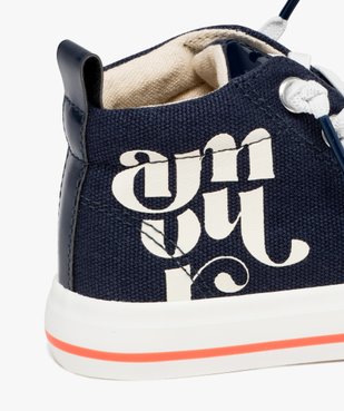 Baskets fille en toile unie style denim avec détails contrastés vue8 - GEMO 4G FILLE - GEMO