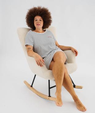 Chemise de nuit à manches courtes et col rond femme grande taille vue4 - GEMO 4G FEMME - GEMO