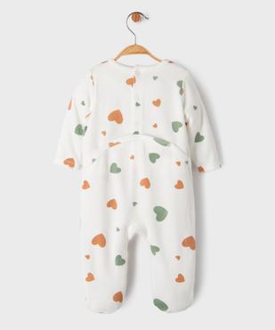Pyjama en velours à pont-dos et cœurs bébé vue3 - GEMO 4G BEBE - GEMO