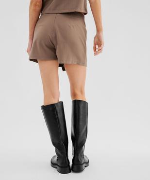 Jupe short en maille stretch texturée femme vue3 - GEMO(FEMME PAP) - GEMO