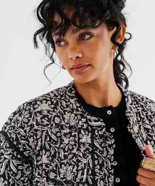 Veste matelassée à col rond à motifs femme vue4 - GEMO 4G FEMME - GEMO