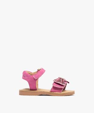 Sandales en cuir à scratch et gros nœud bébé fille - Na! vue1 - NA! GEMO FOR GOOD - GEMO