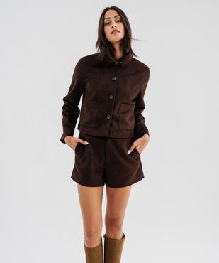 Short en suédine femme vue1 - GEMO(FEMME PAP) - GEMO
