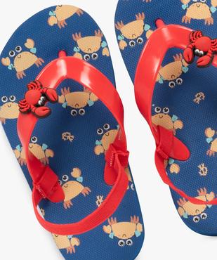 Tongs à motifs crabes avec élastique au talon garçon vue3 - GEMO (PLAGE) - GEMO