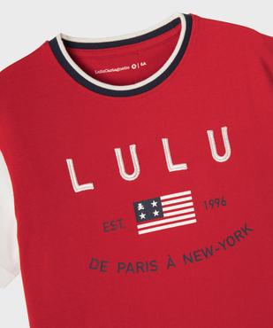 Tee-shirt manches courtes tricolore coupe oversize garçon - LuluCastagnette vue3 - LULU CASTAGNETTE G4G D - GEMO