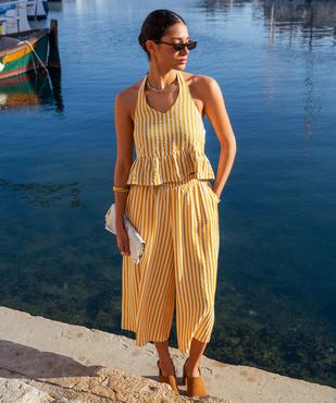 Blouse dos nu à volant réversible femme vue5 - GEMO(FEMME PAP) - GEMO