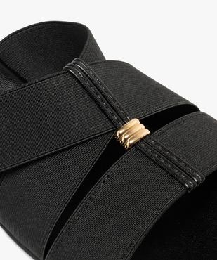 Mules femme à talon compensé et brides unies élastiques vue6 - GEMO(URBAIN) - GEMO