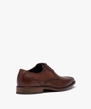 Derbies homme dessus cuir uni à bout carré - Tanéo vue4 - TANEO - GEMO