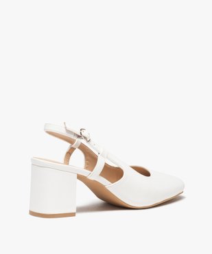 Escarpins sling-back à talon large et bout carré femme vue5 - FOLLOW ME - GEMO