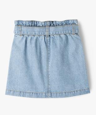 Jupe en jean avec taille foncée effet paper bag fille vue4 - GEMO 4G FILLE - GEMO