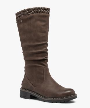 Bottes femme à talon large et col en maille chinée vue3 - GEMO (CASUAL) - GEMO