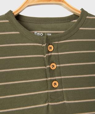 Tee-shirt manches longues à rayures bébé garçon vue2 - GEMO 4G BEBE - GEMO
