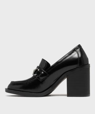 Mocassins à talon bloc avec bijou métallique sur le dessus femme - 5 Miles vue3 - 5 MILES - GEMO