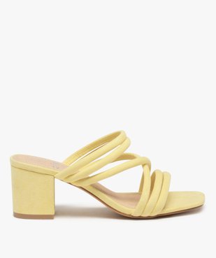 Mules femme unies à talon carré et brides rondes  vue1 - GEMO(URBAIN) - GEMO