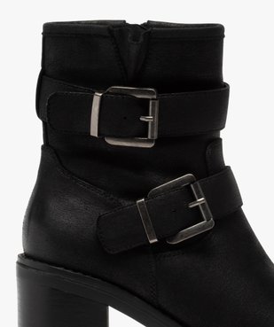 Boots femme à talon carré et larges brides décoratives vue6 - GEMO(URBAIN) - GEMO
