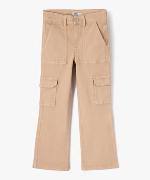 Pantalon en toile coupe flare avec poches à rabat fille vue1 - GEMO (ENFANT) - GEMO