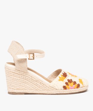 Sandales femme à talon compensé et bout fermé en jute vue1 - GEMO(URBAIN) - GEMO