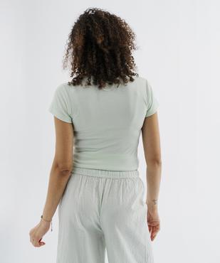 Haut de pyjama en maille côtelée femme vue3 - GEMO 4G FEMME - GEMO