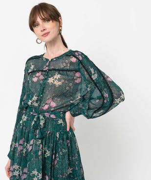 Blouse femme en voile à manches longues vue1 - GEMO(FEMME PAP) - GEMO