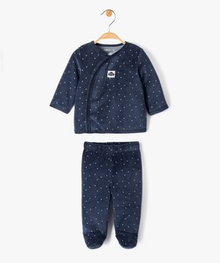 Pyjama bébé 2 pièces en velours à motifs étoiles vue1 - GEMO(BB COUCHE) - GEMO