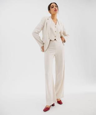 Veste blazer en viscose et lin femme vue4 - GEMO(FEMME PAP) - GEMO
