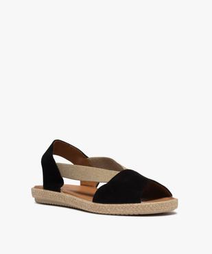 Sandales femme en cuir et semelle bordée de corde vue2 - GEMO (CASUAL) - GEMO