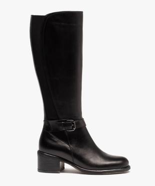 Bottes femme à talon dessus cuir uni bride décorative - Tanéo vue2 - TANEO - GEMO