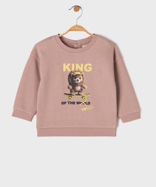 Sweat en molleton doux imprimé à col rond bébé garçon vue1 - GEMO 4G BEBE - GEMO