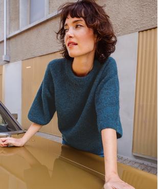 Pull manches courtes ample et douillet femme vue4 - GEMO(FEMME PAP) - GEMO