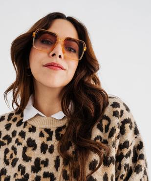 Pull en maille à motif léopard femme grande taille vue2 - GEMO (G TAILLE) - GEMO