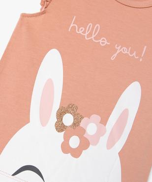 Pyjashort 2 pièces en coton avec motif lapin bébé fille vue3 - GEMO 4G BEBE - GEMO