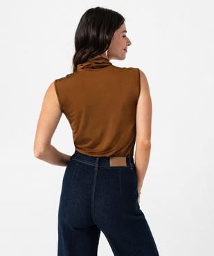 Débardeur décolleté fantaisie en matière extensible satinée femme vue3 - GEMO(FEMME PAP) - GEMO