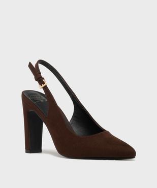 Escarpins slingback à talon haut et bout pointu femme - Follow Me vue2 - FOLLOW ME - GEMO