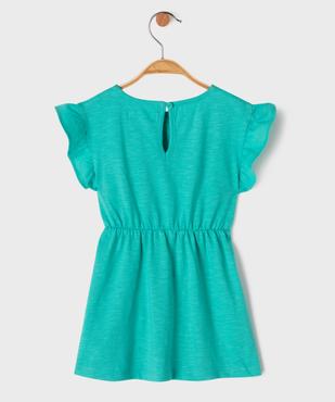 Robe en coton avec haut brodé et manches volantées bébé fille vue3 - GEMO(BEBE DEBT) - GEMO