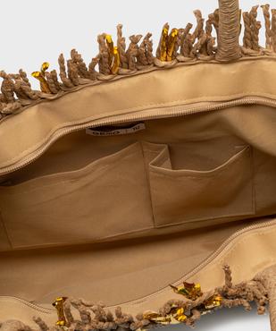 Sac cabas en paille de papier tressé et doré femme vue3 - GEMO (ACCESS) - GEMO