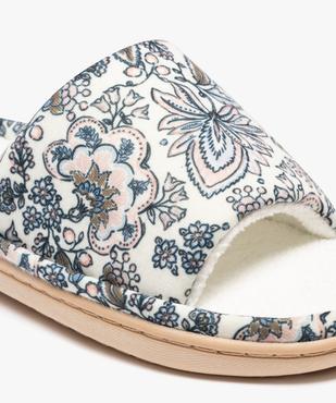 Chaussons mules en toile à motifs fleuris femme vue6 - GEMO 4G FEMME - GEMO