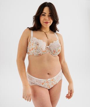 Culotte en microfibre et dentelle femme grande taille vue3 - GEMO(HOMWR FEM) - GEMO