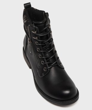 Boots femme à lacets avec col fantaisie et zip  vue12 - EMILIA ROSA - GEMO