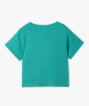 Tee-shirt fille oversize à manches courtes et motif pailleté vue3 - GEMO (ENFANT) - GEMO