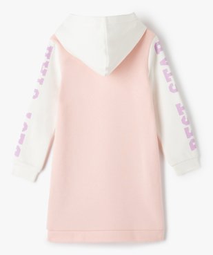Robe sweat à capuche fille avec poche kangourou vue3 - GEMO (ENFANT) - GEMO