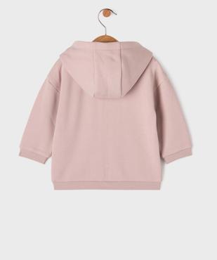Sweat zippé à capuche en molleton doux imprimé bébé fille - Les Produits Malins vue4 - GEMO 4G BEBE - GEMO