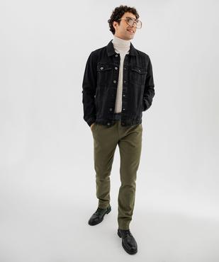Pantalon chino en coton stretch avec ceinture tressée homme vue5 - GEMO 4G HOMME - GEMO