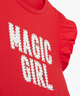 Tee-shirt sans manches avec inscription pailletée fille vue2 - GEMO 4G FILLE - GEMO