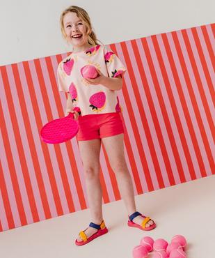 Short en coton stretch avec revers fille vue4 - GEMO (JUNIOR) - GEMO