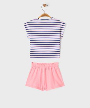 Ensemble 2 pièces bébé fille tee-shirt et short vue4 - GEMO 4G BEBE - GEMO