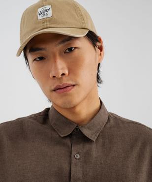 Chemise à manches longues en lin et coton coupe regular homme vue2 - GEMO 4G HOMME - GEMO