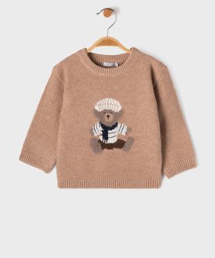Pull à motif ourson bébé garçon - LuluCastagnette vue1 - LULUCASTAGNETTE - GEMO