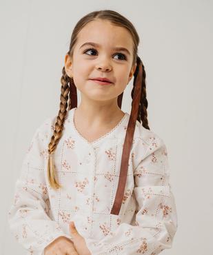 Blouse manches longues en voile ajouré et fleuri fille vue6 - GEMO (ENFANT) - GEMO