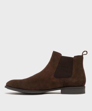 Chelsea boots dessus cuir velours homme - Tanéo vue3 - TANEO GEMO FOR GOOD - GEMO